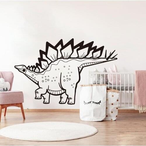 Cartoon T-Rex Dinosaur Wall Sticker Boy Room Nursery Jurassic Park Dino World Zoo Wall Decal Playroom Vinyl Decor