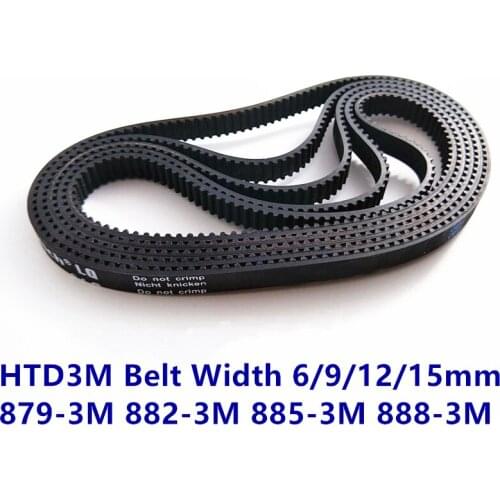 HTD 3M Timing belt C= 879 882 885 888 width 6/9/12/15mm Teeth 291 293 294 95 HTD3M synchronous 813-3M 843-3M 858-3M