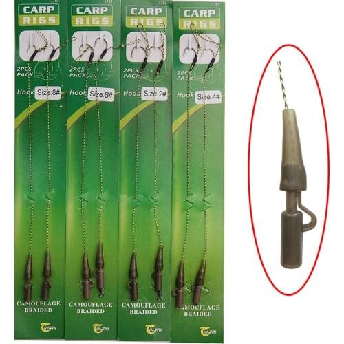 Hyaena 8pcs Carp Fishing Hair Rigs Braided Thread 8340 Hook Swivel Lead Clips Carp Rigs Carp Fishing Accessories Tackle