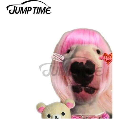 JumpTime 13 x 5.8cm For Weeb Dog Windshield Decal Funny Car Assessoires Animal Stickers Surfboard Waterproof Car Styling