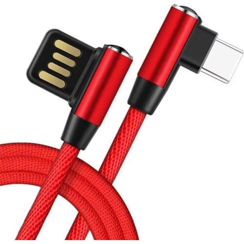 90 Degree Elbow Micro USB Type-C Data Transfer Fast Charging Cable Data Line for Android