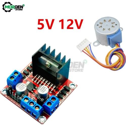 L298N DC Stepper Motor Driver Controller + 28BYJ-48 5V 12V Reduction Gear Stepper Motor 4 Phase Step Motor for Arduino