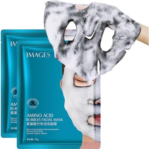 20PCS Amino Acid Bamboo Charcoal Bubble Face Mask Oil Control Shrink Pores Deep Cleansing Face Care Facial Pack Wrapped Mask