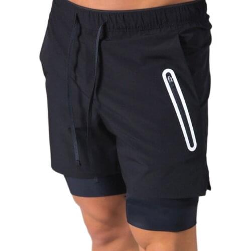 Men 2 in 1 Running Shorts Jogging Gym Fitness Training Quick Dry Beach Short Pants Male Summer Sports Workout Bottoms Clothing