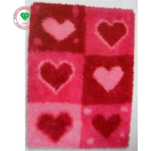 Needlework Latch hook rug kits Heart carpet kids sets for embroidery Stitch threads Carpet embroidery cross-stitch kits carpet