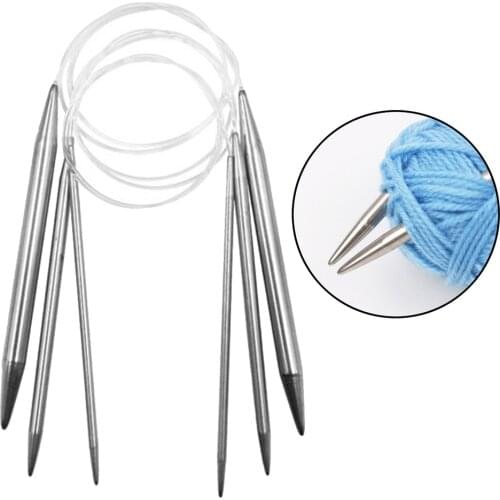 Pack of 3pcs Metal Knitting Needles Set Circular Knit Needle Stainless Steel Double-Pointed Crochet Tools Yarn Craft Kits