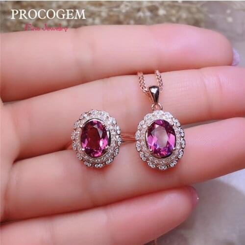 Natural pyrope Garnet Jewelry sets for Women Party Engagement Necklace Ring Real gemstones 925 Solid Silver Free shipping #595