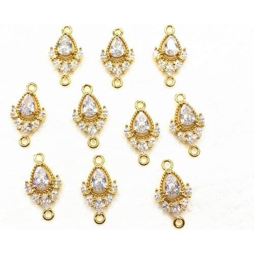 New Arrival! 19x10mm 50pcs Cubic Zirconia Drop Shape Charm for Handmade Jewelry Earring DIY Parts,Jewelry Accessories Findings