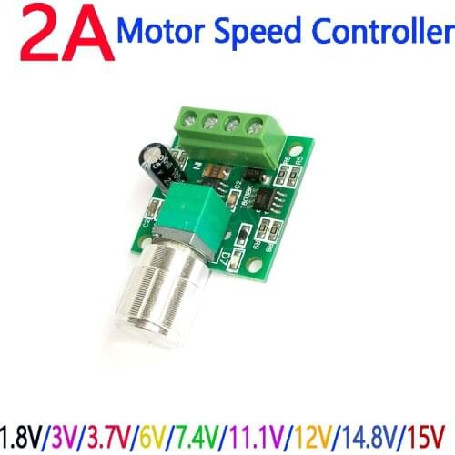 NEW DC1.8V/3V//6V/12V/15V DC 2A PWM Motor Speed Controller Regulator Adjustable Variable Speed Control With Potentiometer Switch