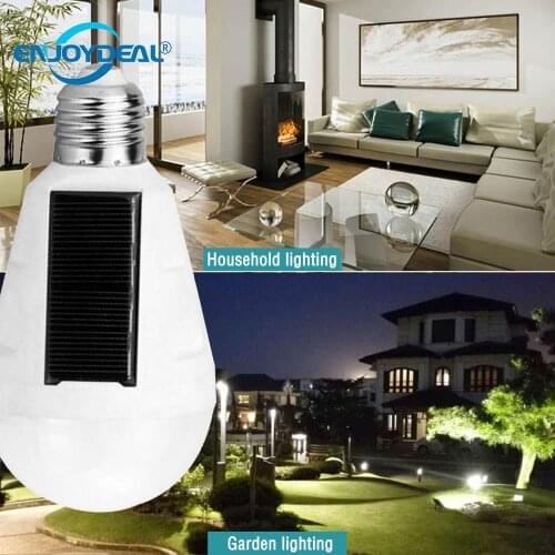 Rechargeable Solar Power E27 LED 220V Bulb Led Solar led garden Lamp W/Solar Panel Outdoor/Indoor Lighting 85-265V 18650 Battery