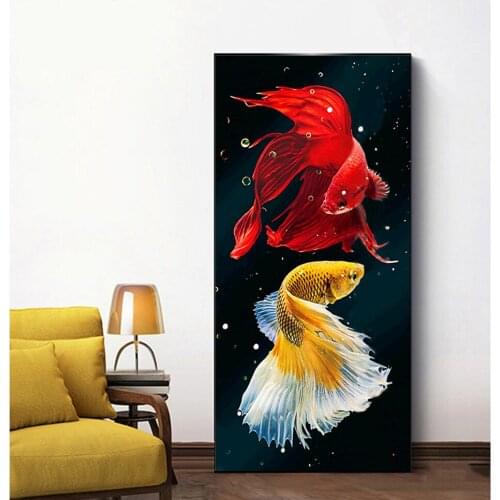Full 3d diamond embroidery colorful koi fish lover 5d diy diamond painting cross stitch picture of rhinestones Needlework N1143