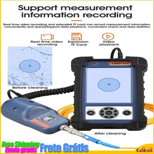 Integrated fiber end face detector Handheld high precision Fiber Optic Microscope Probe with 3.5 Inch Display Screen Monitor