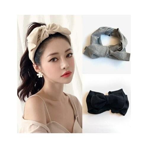 1 PC Winter Warm Ear Warmer Headwrap Xmas Girls' Crochet Headband Knitted Bow Hairband Hair Band Accessories