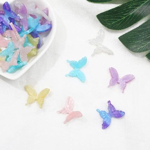 4-6pcs/lot 17x22mm Multicolor Acrylic Acetate Butterfly Charms Accessories For Jewelry Making DIY Hairpin Bracelet Handmade