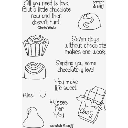 Chocolate Transparent Clear Silicone Stamp/Seal for DIY scrapbooking/photo album Decorative clear stamp sheets HEM4