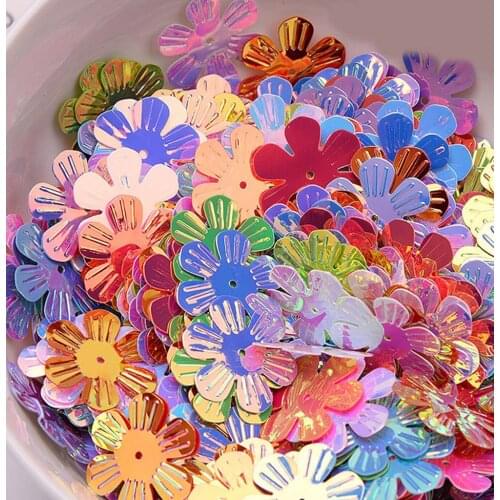 1kg/lot Bag Handbag Nail Accessories Sewing Shiny Crystal Multi-color Blossom Flower Sequin Sequins