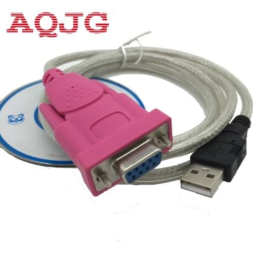 Usb Rs232 Female cable USB to DB9 female serial port holes 9 holes COM Computer cable 1.5m New with the CD driver WhoesaleAQJG