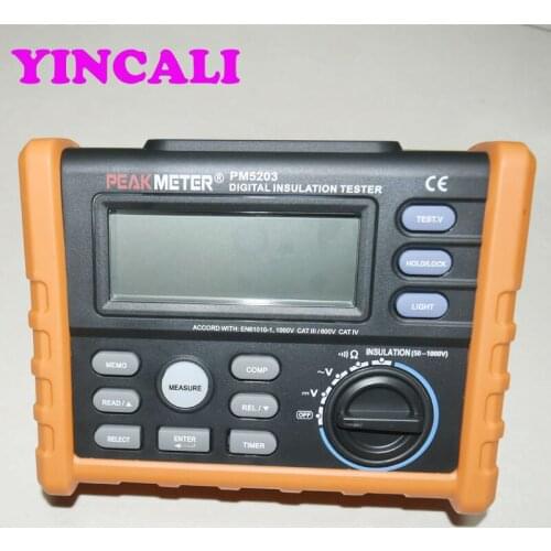 High Quality Insulation Resistance Tester MS5203 Digital Insulation Tester 1000V, 0.01~10G Ohm with Multimeter