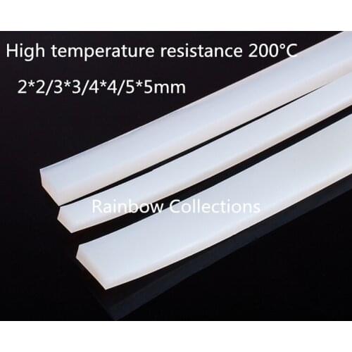 10m/lot 2*2/3*3/4*4/5*5 mm High Temperature Soft Elastic Solid Silicone Sealing Strip High quality