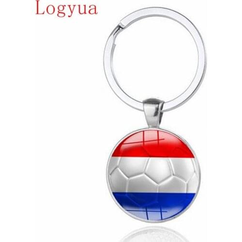 1pcs New 2018 Football Car Keychain Keyring For Netherlands Spain Portugal Italy Argentina France Colombia Mexico Flag