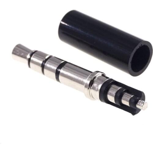 100pcs 3.5mm stereo headset plug jack 4 pole 3.5 mm audio plug Jack Adapter connector Length 17.00mm