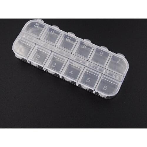 12 Grid Empty Nail Art Plastic Box Case Storage Container for Rhinestones Storing False Glitter Rhinestones Shiny Sheets