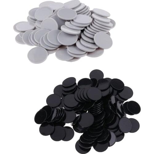 200Pcs Plastic Casino Poker Chip Bingo Chips Markers Token Board Game Toy Gray Black