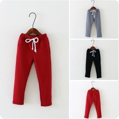 2016 Spring New Pattern Trousers. Childrens Garment Girl Baby Solid Color Chalaza Leisure Time Pants Girl Joker Long Pants