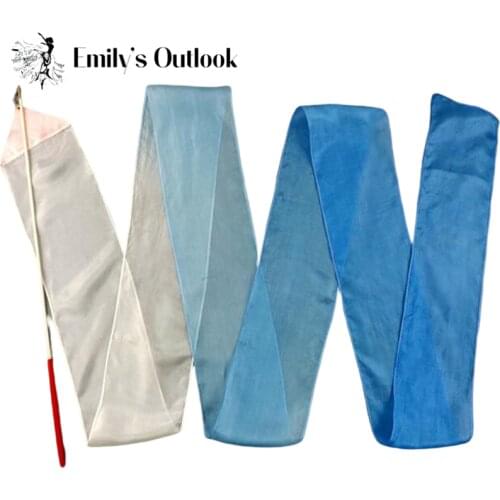 3M Silk Worship Gym Rhythmic Art Ballet Flower Streamer(Fiberglass Rod included) 100% Real Silk Gradient Color Free Shipping