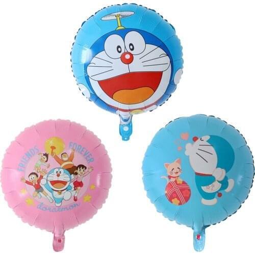 50pcs/lot 18inch cartoon Doraemon foil balloons Kitty Globos cat Helium Balloon Happy Birthday Party Decor Supplies kids toy