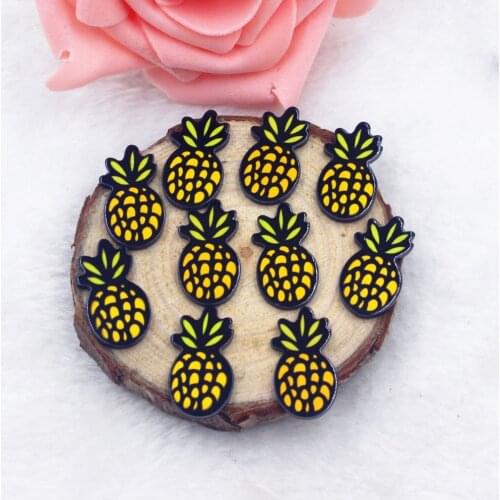 50pcs/lot flat back planar resin pineapple foods cabochons accessories about 12mm