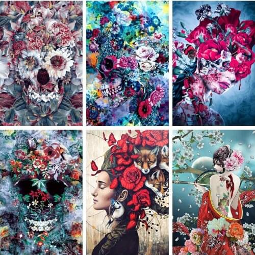 5D Diamond Painting Full Square Flower Diamond Embroidery Sale Portrait Diamond Mosaic Girl Rhinestones Pictures Home Decor Gift