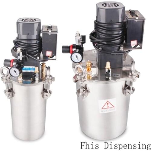 5L Stainless Steel Dispensing Pressure Bucket Electric Mixing Automatic Glue Feeding Container 120W Motor Capacity Optional
