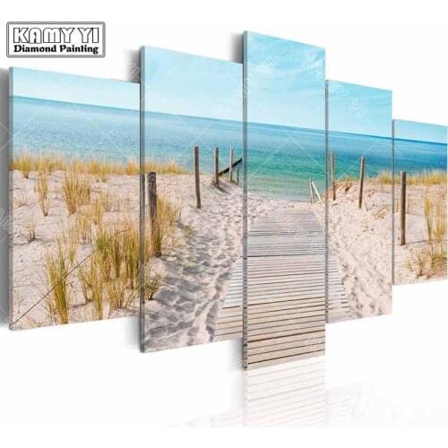 Full square drill Diamond embroidery Seaside scenery 5D DIY diamond painting Cross Stitch Multi-picture home decoration