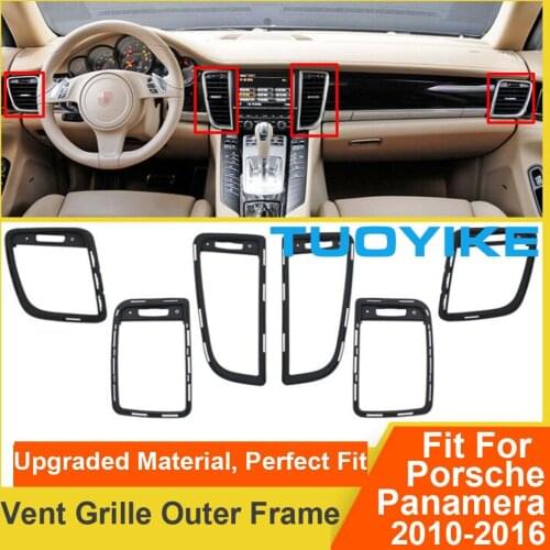 Car Front L / R Console Middle Central Rear AC Air Conditioner Vent Grille Outlet Outer Frame Trim Panel For Porsche Panamera