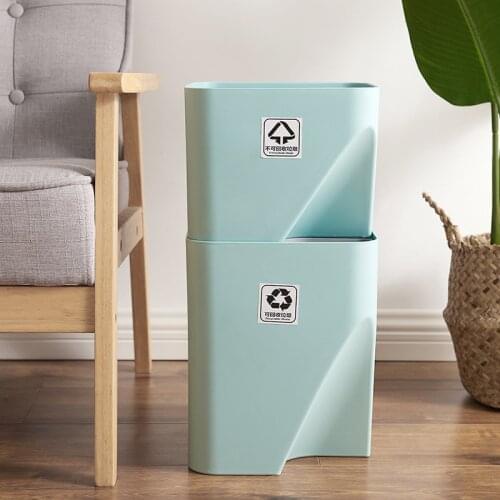 Big Kitchen Trash Can Recycle Bin Stacked Sorting Household Dry Wet Separation Waste Bin Rubbish Cubo Basura Waste Separation E5