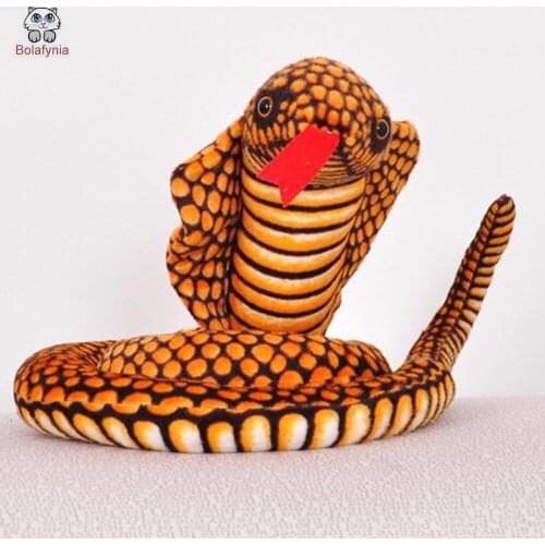 BOLAFYNIA Children Plush Stuffed Toy Simulation Cobra snake Baby Kids Toy for Christmas Birthday gift