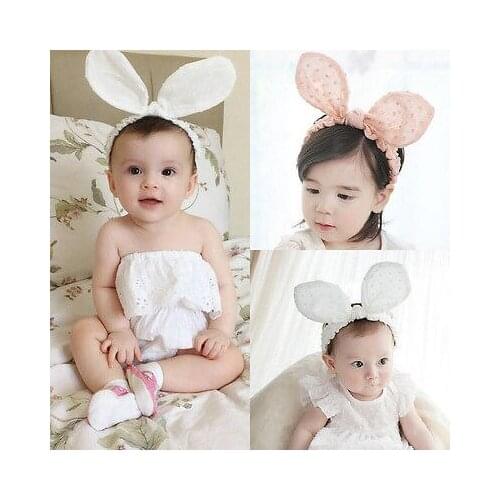 Rabbit Headwear For Kids Girls Baby Toddler Rabbit Ears Elastic Cotton Headband Hair Band Headwear