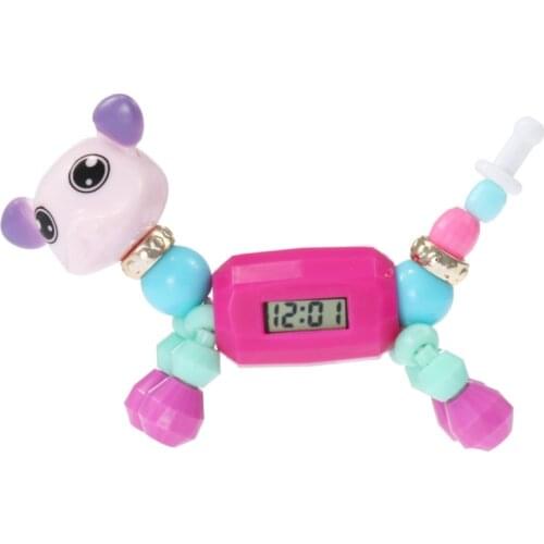 Dropshipping Elf DIY Beaded Bracelet Baby Watch Cartoon Animal Magic Variety Child Educational Toys Electronic Watch Kids Gift
