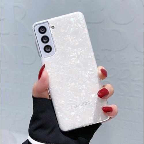 Ins wind pearl shell pattern is suitable for Samsung s21 phone case note20ultra s20 plus s20fe dazzling s21ultra phone bag
