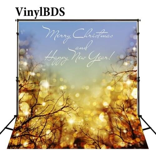 VinylBDS Christmas Backdrop Glitter Backdrop Background Photography Gold Tree Happy New Year Background for Photo Studio