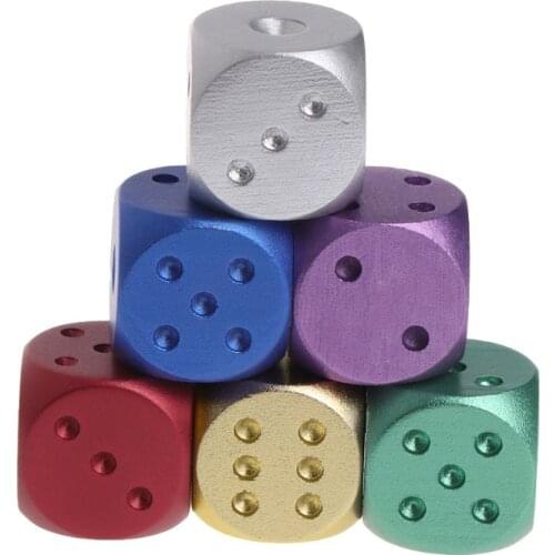 Dices Aluminum Polyhedral Metal Solid Club Bar Dice Playing Game Tool 16X16X16mm