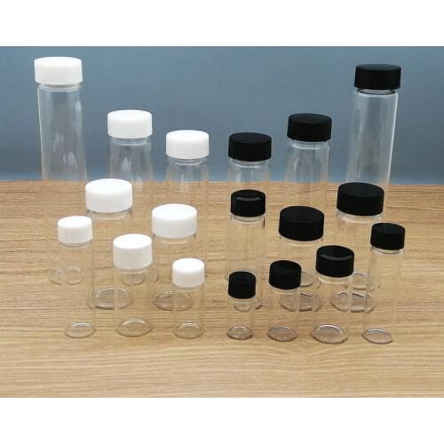 20pcs/lot Clear Sample Glass Bottles,Reagent Sample Vials with Screwcap,Capacity 3/510/15/20/30/40/50/60ml