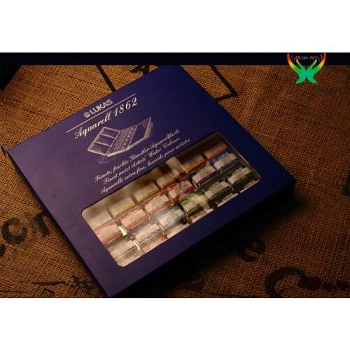 Lukas artist oil paints imported from Germany, AQUARELL solid watercolor paint set, 24 colors 6713 set,Artist Quality