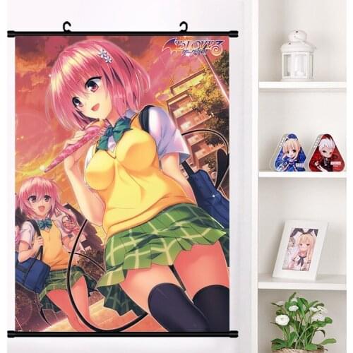 Cute Anime To LOVE Ru Eve Yuuki Mikan Darkness Kotegawa Yui Momo Kujou Rin Wall Scroll Poster Wall Hanging Poster Home Decor