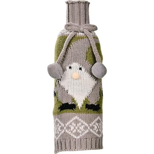 Cute Christmas Sweater Wine Bottle Cover, Reusable Wine Bottle Cover for Holiday Party Christmas Table Decoration