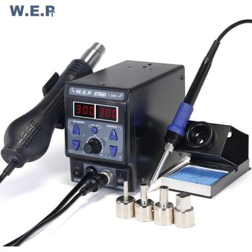 WEP 8786D-I SMD LED display adjust temperature multifunction hot air desoldering welding machine rework soldering station