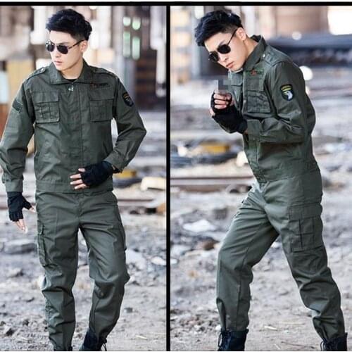 Men Women Tactical Training Suits Anti-wear Army Fans Outdoors Camping Canvas Fabric Shirt Pants Fishing Hunting Overalls Sets