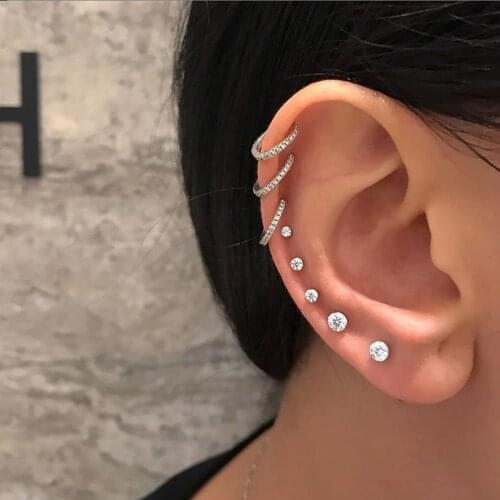 2020 New Geometric Fashion Boho Metal Earrings Set For Women Silver Color Crystal Simple Earring Vintage Jewelry Party Gift