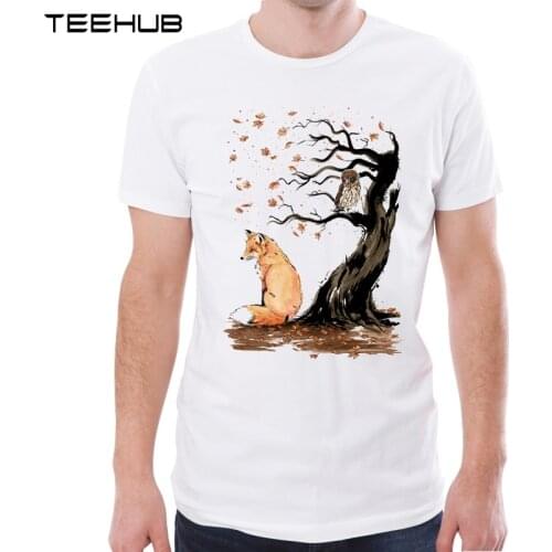 TEEHUB New Arrival 2019 Men Fashion Autumn Wolf Printed T-Shirt Short Sleeve Casual O-neck Tee Hipster Cool Tops